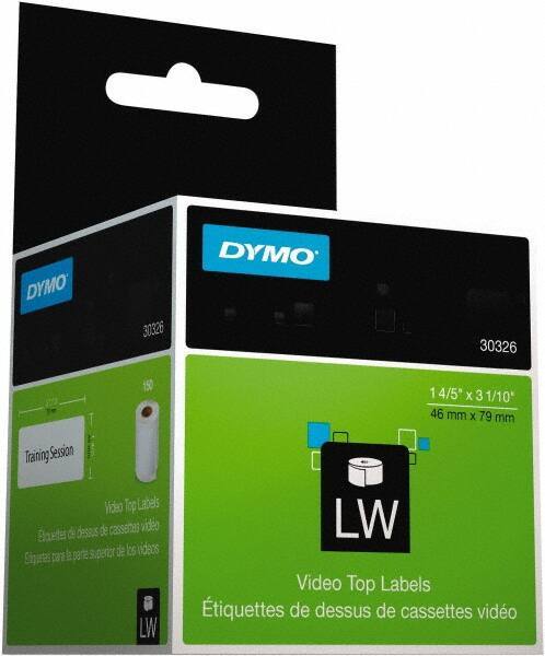 Dymo - 1.8" Wide x 3-3/32" Long, White Video Top Label - For DYMO LabelWriter Printers - Exact Tool & Supply