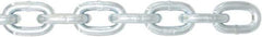Value Collection - 3/8" Welded High Test Chain - 5,400 Lb Capacity, Grade 40, 75' Long, Zinc Plated Finish - Exact Tool & Supply