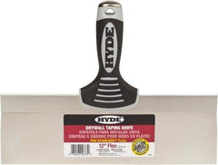 Hyde Tools - 12" Wide Flexible Blade Stainless Steel Joint Knife - Flexible, Plastic Overmold Handle - Exact Tool & Supply