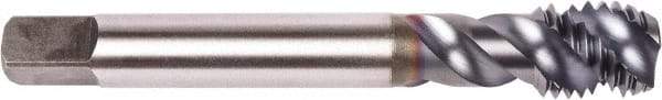 Union Butterfield - 1/2-20 UNF 3 Flute 2B Modified Bottoming Spiral Flute Tap - Powdered Metal, TiCN Finish, 3.937" OAL, Right Hand Flute, Right Hand Thread, Series 1676AP - Exact Tool & Supply