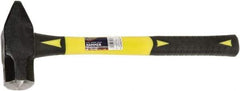 Ability One - 4 Lb Head Forged Steel Cross Pein Hammer - Fiberglass Handle with Grip, 1-3/4" Face Diam, 16" OAL - Exact Tool & Supply
