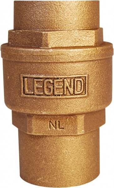Legend Valve - 2" Lead Free Bronze Check Valve - Inline, C x C Sweat, 250 WOG - Exact Tool & Supply