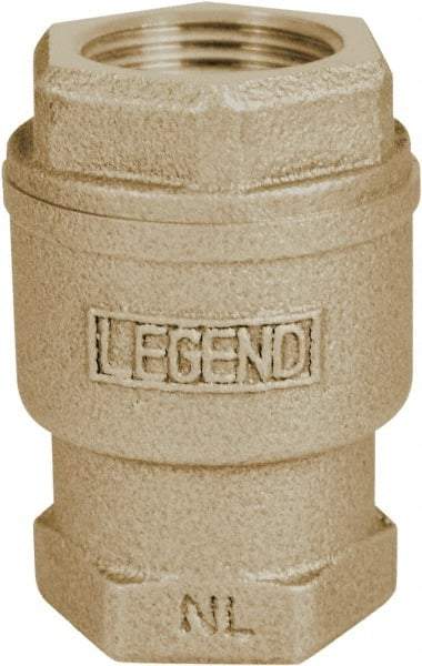 Legend Valve - 1-1/4" Lead Free Bronze Check Valve - Inline, FNPT x FNPT, 250 WOG - Exact Tool & Supply