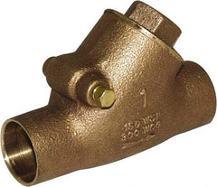 Legend Valve - 1" Lead Free Bronze Check Valve - Y-Pattern, C x C Sweat, 300 WOG - Exact Tool & Supply