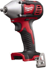 Milwaukee Tool - 3/8" Drive 18 Volt Pistol Grip Cordless Impact Wrench & Ratchet - 0 to 2,200 RPM, 0 to 3,200 BPM, 167 Ft/Lb Torque, Lithium-Ion Batteries Not Included - Exact Tool & Supply