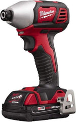 Milwaukee Tool - 18 Volt, 1/4" Drive, 125 Ft/Lb Torque, Cordless Impact Driver - Pistol Grip Handle, 2750 RPM, 2 Lithium-Ion Batteries Included - Exact Tool & Supply