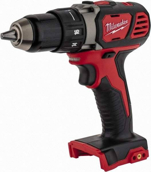 Milwaukee Tool - 18 Volt 1/2" Chuck Pistol Grip Handle Cordless Drill - 0-400 & 0-1800 RPM, Keyless Chuck, Reversible, Lithium-Ion Batteries Not Included - Exact Tool & Supply