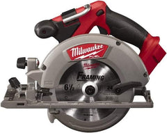 Milwaukee Tool - 18 Volt, 6-1/2" Blade, Cordless Circular Saw - 5,000 RPM, Lithium-Ion Batteries Not Included - Exact Tool & Supply