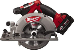 Milwaukee Tool - 18 Volt, 6-1/2" Blade, Cordless Circular Saw - 5,000 RPM, 1 Lithium-Ion Battery Included - Exact Tool & Supply