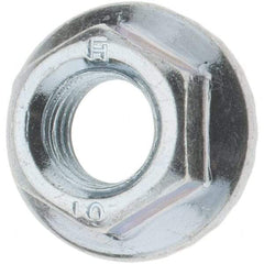 Value Collection - M8, 17.5mm Flange Diam, 8mm High, 12mm Across Flats, Flange Nut - Steel, Zinc-Plated Finish, JIS B 1190 - Exact Tool & Supply