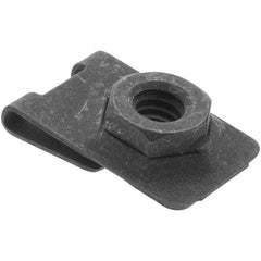 Value Collection - 1/4-20 Screw, 0.032 to 0.093" Thick, Spring Steel J Nut - 1/2" Center Edge, Black Phosphate Finish - Exact Tool & Supply