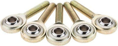 Value Collection - 1/4" ID, Male Spherical Rod End - 1/4-28, Steel with Steel Raceway - Exact Tool & Supply