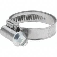 Value Collection - 20 to 32mm Diam, Stainless Steel Worm Drive Clamp - 9mm Wide - Exact Tool & Supply