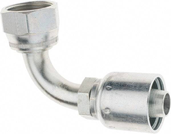 Parker - 1-5/16-12 Female JIC Steel Hydraulic Hose 90° Elbow - -12 Hose Size, 3/4" Hose Diam - Exact Tool & Supply