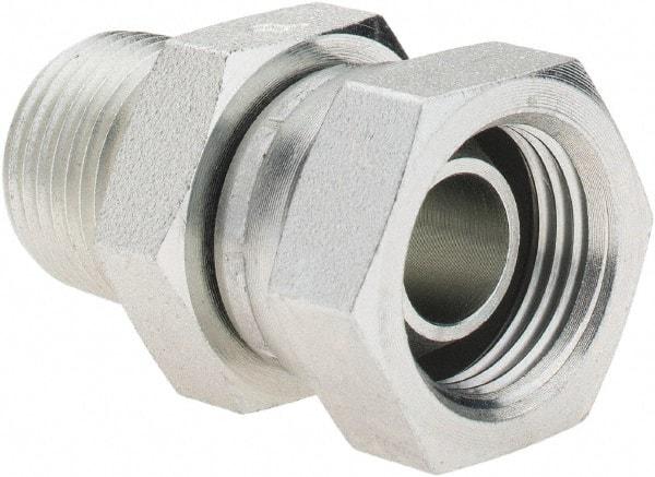 Parker - 3/8-18 Male NPTF Steel Hydraulic Hose Swivel - 6,000 psi, -6 Hose Size, 3/8" Hose Diam - Exact Tool & Supply