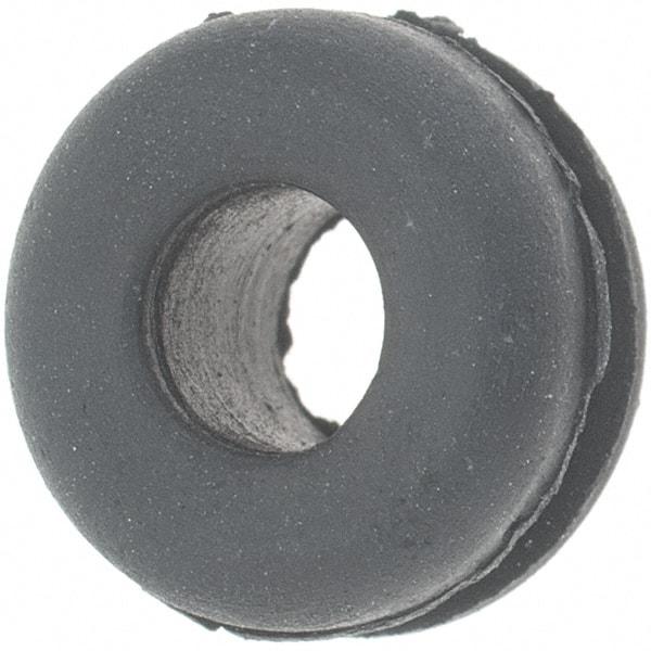 Value Collection - 3/8" OD, 3/16" Thick Grommet - Rubber, 1/4" Slot Diam x 1/16" Slot Width - Exact Tool & Supply