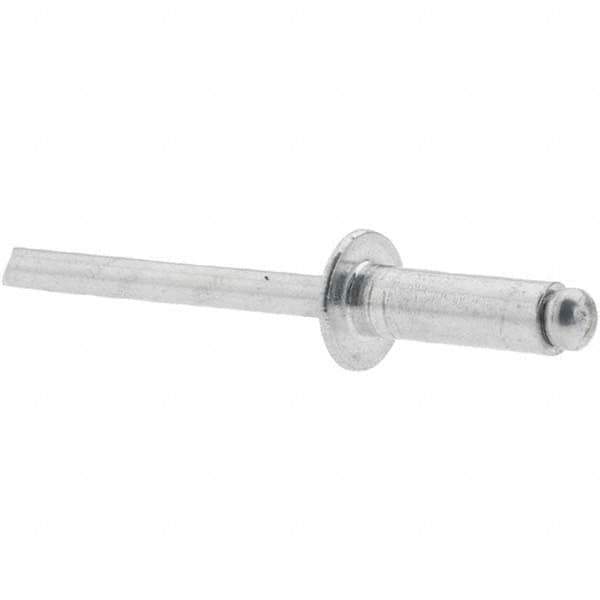 Made in USA - Dome Head Aluminum Open End Blind Rivet - Aluminum Mandrel, 1/4" to 3/8" Grip, 3/8" Head Diam, 9/16" Length Under Head, - Exact Tool & Supply