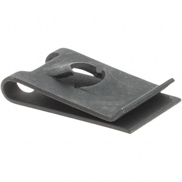 Value Collection - #10 Screw, 0.025 to 0.064" Thick, Spring Steel U Nut - Black Phosphate Finish - Exact Tool & Supply