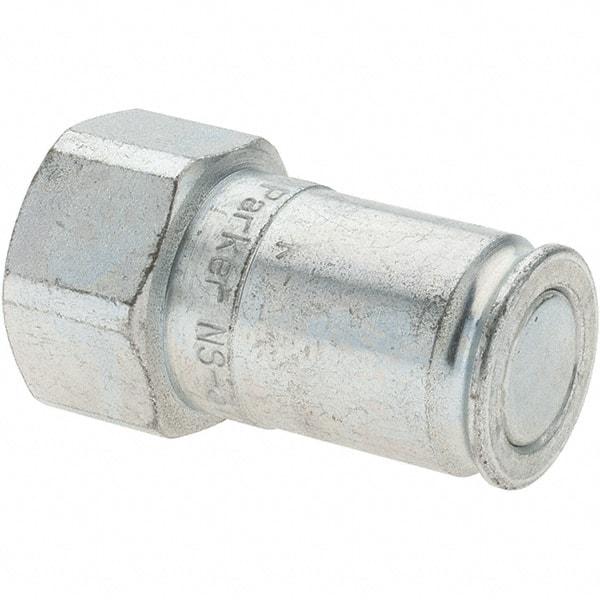 Parker - 3/8-18 NPSF Steel Hydraulic Hose Coupler - 2,500 psi, -6 Hose Size, 3/8" Hose Diam - Exact Tool & Supply