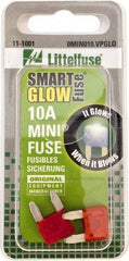 Value Collection - 10 Amp, 32 VDC, Automotive Fuse - 10.83" Long, Red, Littlefuse MIN010 - Exact Tool & Supply