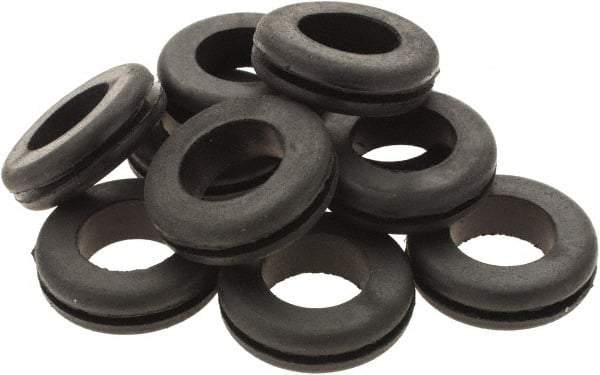 Value Collection - 1-3/32" OD, Grommet - Rubber, 27/32" Slot Diam x 1/16" Slot Width - Exact Tool & Supply