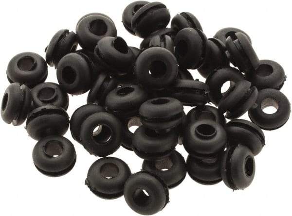 Value Collection - 7/16" OD, Grommet - Rubber, 9/32" Slot Diam x 1/16" Slot Width - Exact Tool & Supply