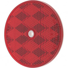 Value Collection - 3" Diam, Red Lens & Reflector - Acrylic - Exact Tool & Supply