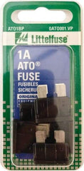 Value Collection - 1 Amp, 32 VAC/VDC, Automotive Fuse - 3/4" Long, Black, Littlefuse ATO001 - Exact Tool & Supply