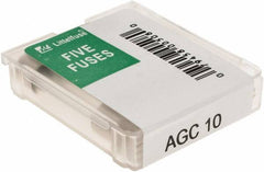 Value Collection - 32V AC/DC, 10 Amp, Fast-Acting Miniature Glass/Ceramic Fuse - 1-1/4" OAL, 1/4" Diam - Exact Tool & Supply