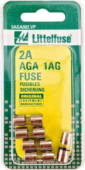 Value Collection - 32V AC/DC, 2 Amp, Fast-Acting Miniature Glass/Ceramic Fuse - 5/8" OAL, 1/4" Diam - Exact Tool & Supply