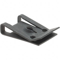 Value Collection - #6 Screw, 0.025 to 1/8" Thick, Spring Steel U Nut - 3/8" Center Edge, Black Phosphate Finish - Exact Tool & Supply