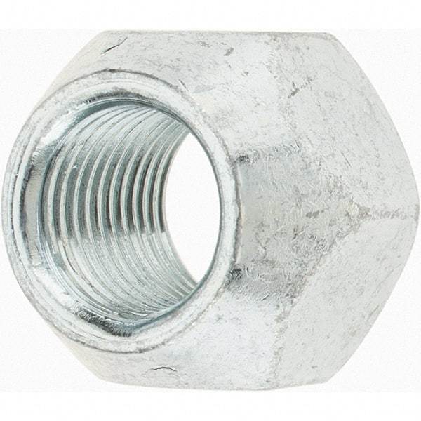 Value Collection - 1/2-20 Zinc Finish Open Wheel Nut - 13/16" Hex, 5/8" Overall Length, 60° Seat Angle - Exact Tool & Supply