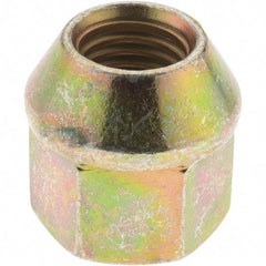Value Collection - M12-1.5 Zinc Finish Wheel Nut - 19mm Hex, 23mm Overall Length, 60° Seat Angle - Exact Tool & Supply