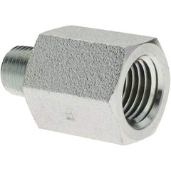Parker - 1/8 Male Thread x 1/4 Female Thread, Steel Industrial Pipe Adapter - MNPTF x FNPTF, 6,000 psi - Exact Tool & Supply