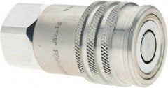 Parker - 1/2-14 NPSF Steel Hydraulic Hose Female Pipe Thread Coupler & No Lock Fitting - 3,625 psi - Exact Tool & Supply