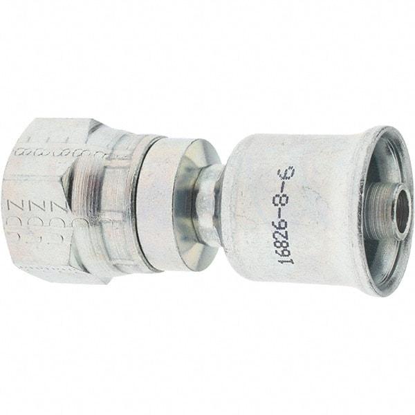 Parker - 3/4-16 Female JIC Steel Hydraulic Hose Female JIC 37°/SAE 45° Dual Flare Swivel - -5 Hose Size, 5/16" Hose Diam - Exact Tool & Supply