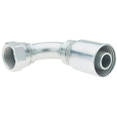 Parker - 1-1/16-12 Female JIC Steel Hydraulic Hose Female JIC Swivel & 90° Elbow - -12 Hose Size, 3/4" Hose Diam - Exact Tool & Supply