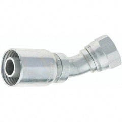 Parker - 1-1/16-12 Female JIC Steel Hydraulic Hose Female JIC Swivel & 45° Elbow - -12 Hose Size, 3/4" Hose Diam - Exact Tool & Supply