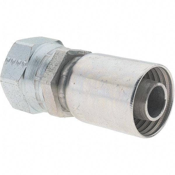Parker - 1-5/16-12 Female JIC Steel Hydraulic Hose Female JIC 37° Swivel & Straight Fitting - -12 Hose Size, 3/4" Hose Diam - Exact Tool & Supply