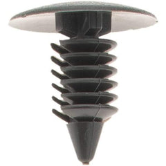 Value Collection - 8mm Hole Diam, Ratchet Shank, Nylon Panel Rivet - 14mm Length Under Head, 8mm Material Thickness - Exact Tool & Supply