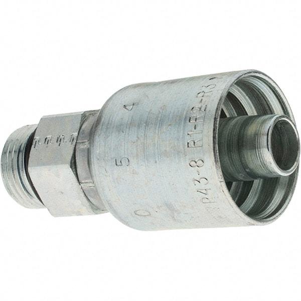 Parker - 1/2 Thread Hydraulic Hose Fitting - -8 Hose Size, 1/2" Hose Diam - Exact Tool & Supply