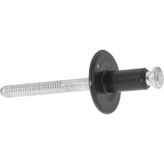 Value Collection - Large Flange Head Aluminum Peel Blind Rivet - Steel Mandrel, 3/32" to 9/64" Grip, 3/4" Head Diam, - Exact Tool & Supply