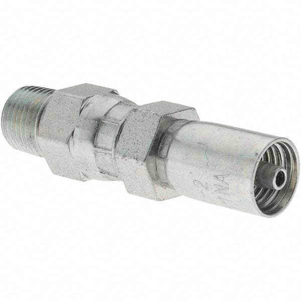 Parker - 1/8-27 Thread Steel Hydraulic Hose Male Connector - Exact Tool & Supply