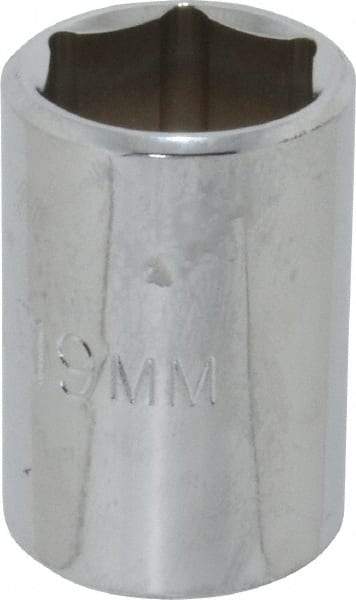 Proto - 1/2" Drive, Standard Hand Socket - 6 Points, 1-1/2" OAL, Chrome Finish - Exact Tool & Supply