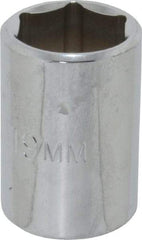 Proto - 1/2" Drive, Standard Hand Socket - 6 Points, 1-1/2" OAL, Chrome Finish - Exact Tool & Supply