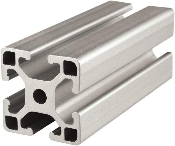 80/20 Inc. - 6 Meters Long x 40 mm Wide x 40 mm Deep, T-Slotted Aluminum Extrusion - Clear Anodized Finish - Exact Tool & Supply