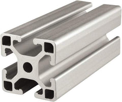 80/20 Inc. - 6 Meters Long x 40 mm Wide x 40 mm Deep, T-Slotted Aluminum Extrusion - Clear Anodized Finish - Exact Tool & Supply