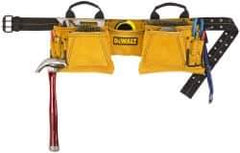 DeWALT - 29 to 46" Waist Apron - 12 Pocket, Yellow, Leather - Exact Tool & Supply