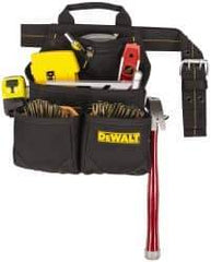 DeWALT - 29 to 46" Waist Nail & Tool Pouch - 6 Pocket, Black, Polyester - Exact Tool & Supply