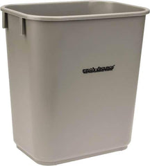 PRO-SOURCE - 14 Qt Gray Rectangle Trash Can - Polyethylene, 12-1/4" High x 8-1/4" Long x 11-1/4" Wide - Exact Tool & Supply